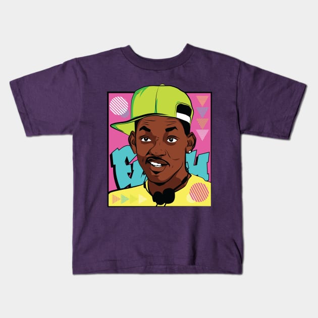 Fresh Prince Of Bel Air Kids T-Shirt by portraiteam